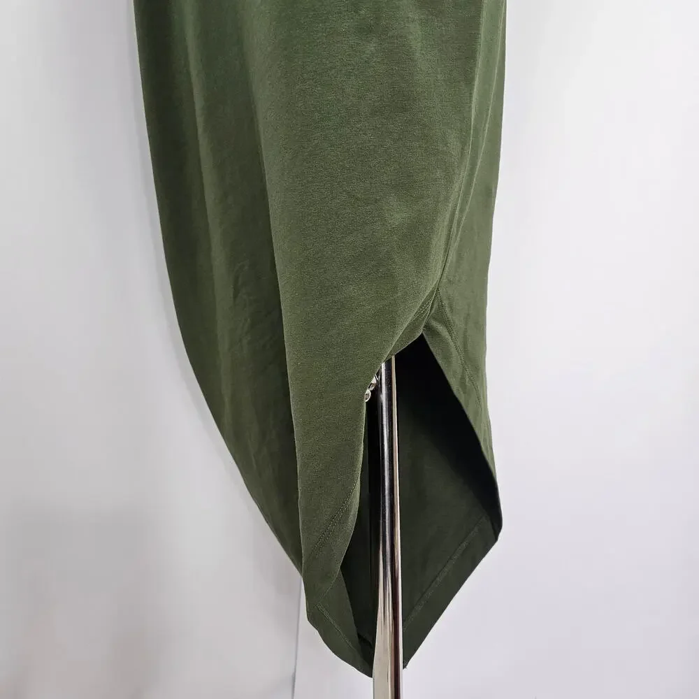 Universal Standard Geneva Green Asymmetrical Cotton Midi Dress Size 4XS/0 NWT - Picture 5 of 13